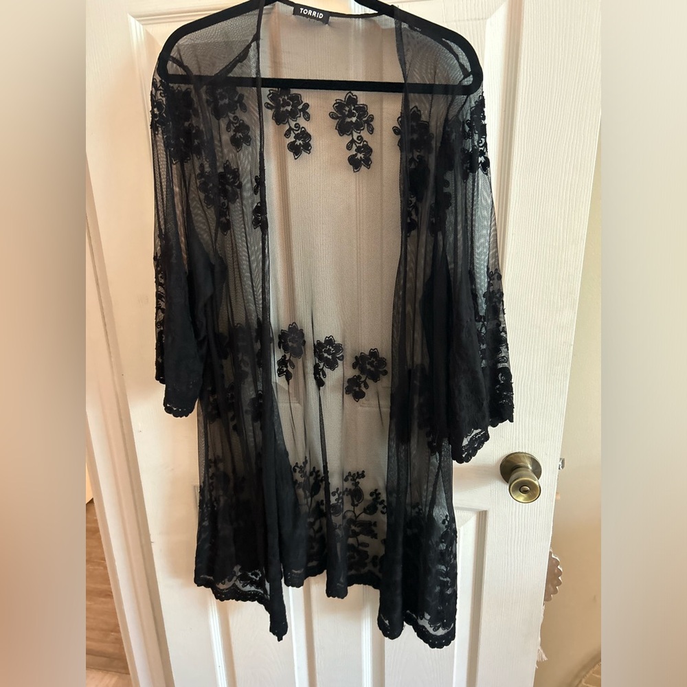 COPY - Torrid Black Sheer Kimono